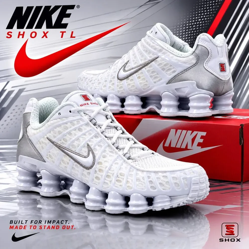 Nike Shox TL White Metallic Silver AV3595-100 Men's 10 Women's 11.5 NEW
